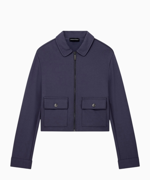 Cropped jersey jacket