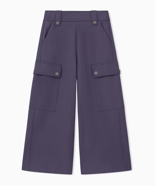 High-waisted wide-leg cargo trousers