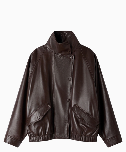 Oversized leather jacket
