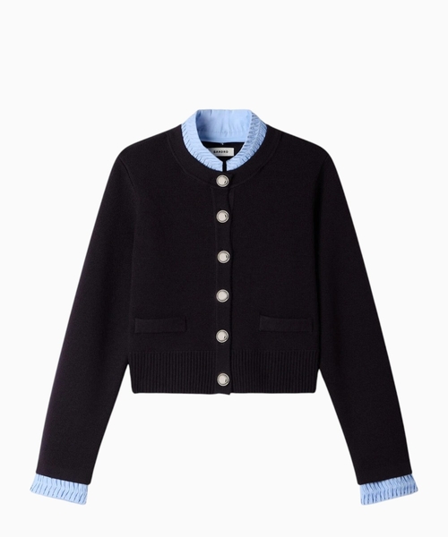 Two-tone origami collar cardigan