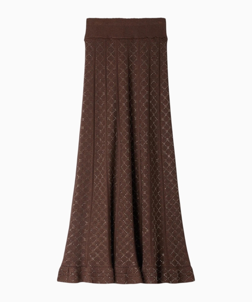 Rhinestone knit skirt