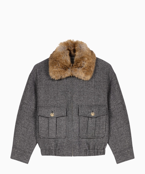 Oversized herringbone jacket