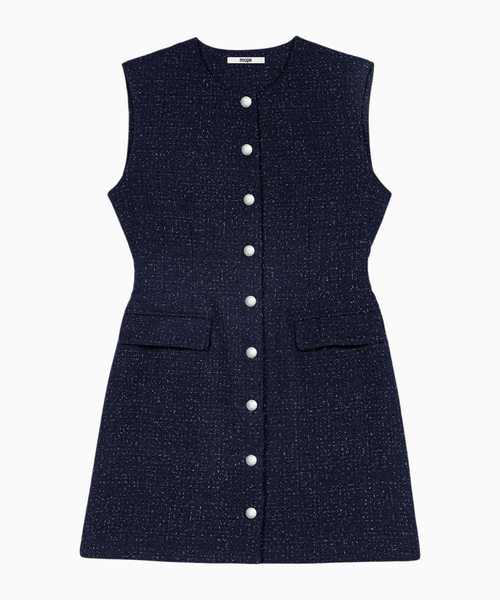 Short lurex tweed dress