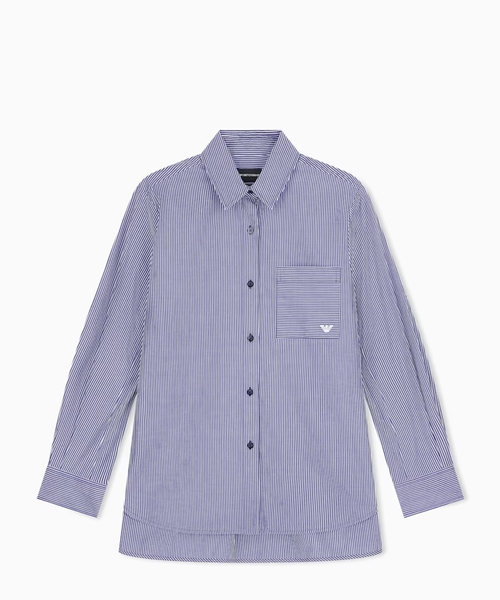 Striped cotton poplin shirt