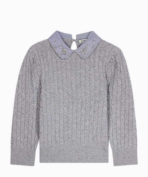 Removable poplin collar jumper