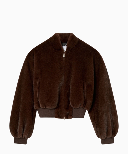 Plush Mink bomber gödəkçə