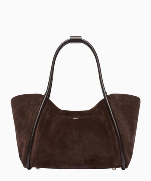 Horizontal suede Marine bag
