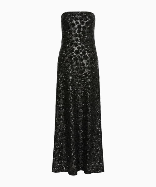 Embroidered and sequinned tulle dress