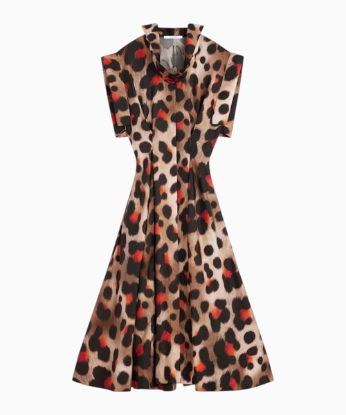 Silk dress in leopard print