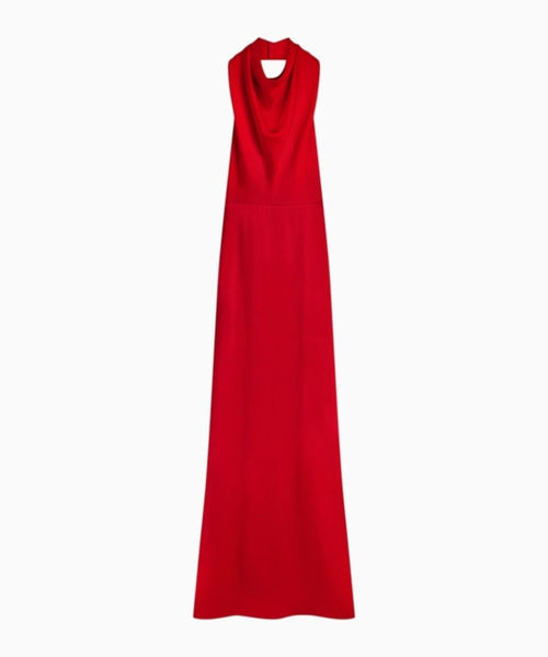 Draped dress in satin crepe