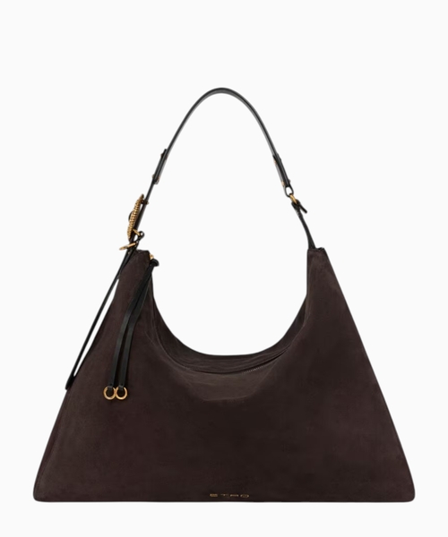 Large Rosette suede bag