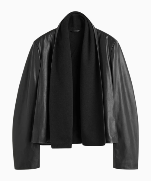 Scarf leather jacket