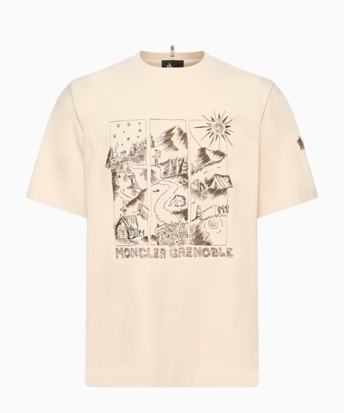 Dağ mənzərəsi printli pambıq T-shirt