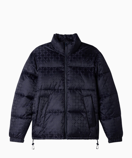Water-repellent cross-motif puffer