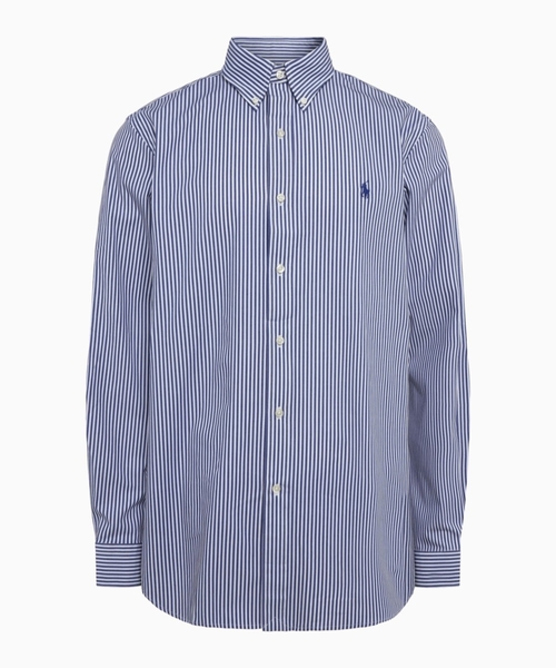 Striped stretch poplin shirt