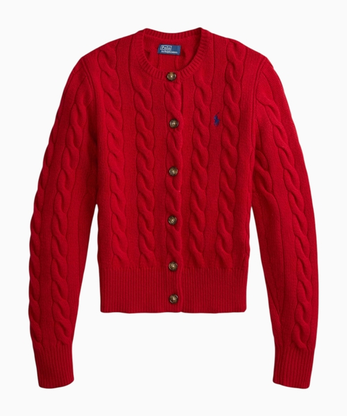 Cable-knit wool-cashmere cardigan