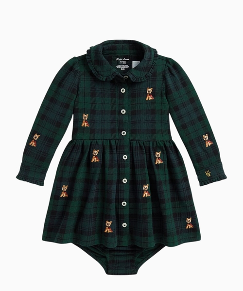 Plaid cotton dress & bloomer