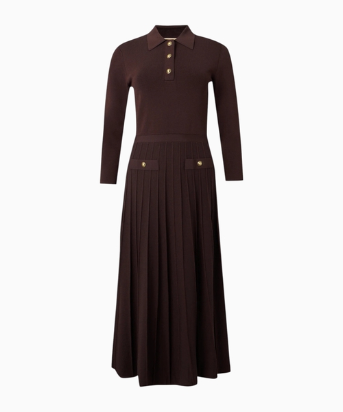 Stretch knit polo dress