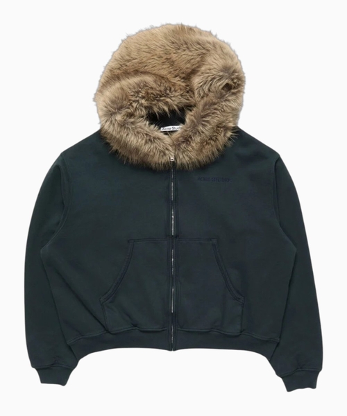 Jacket with faux fur hood