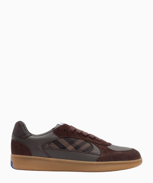 Leather, suede and check Terrace sneakers