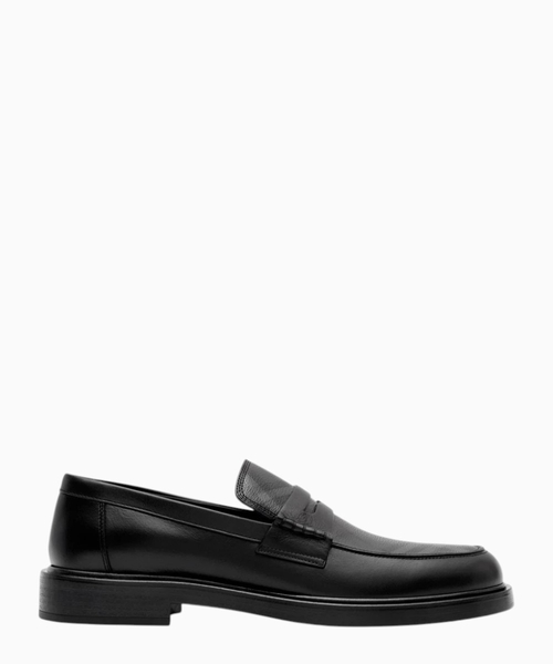Check and leather Pembroke loafers