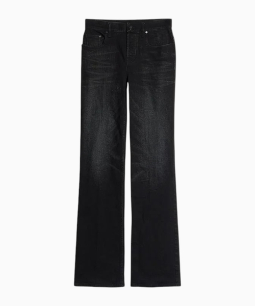 Flared stretch cotton jeans