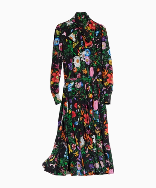 Printed silk crêpe de chine dress