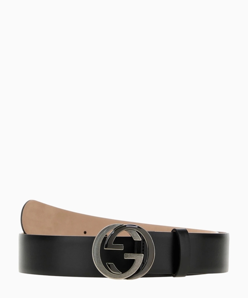 Wide belt with Interlocking G buckle