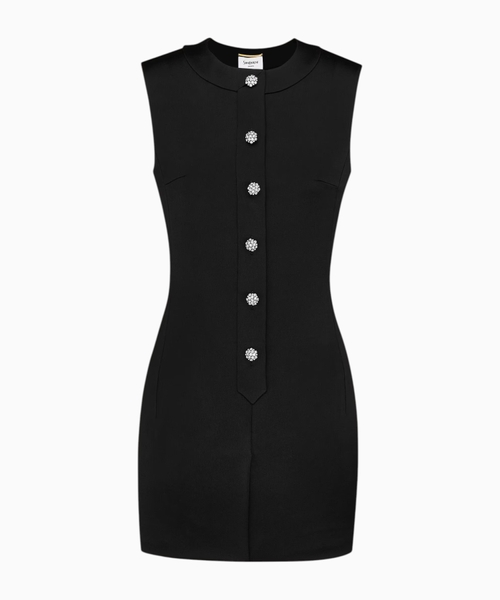 Crystal button mini dress