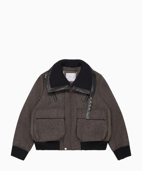 Double-faced Herringbone puffer jacket