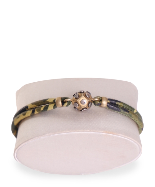 Silver detail bracelet with leather strap