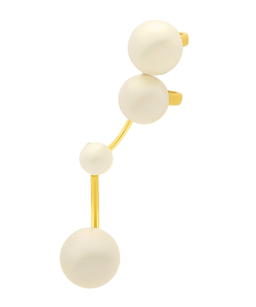 Mirvarilərlə bəzədilmiş 18K sarı qızıldan sırğaları