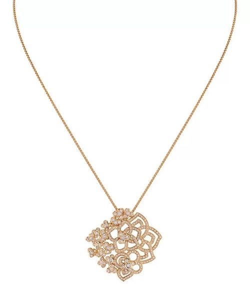 Çəhrayı qızıldan brilliantlarla "Hortensia" boyunbağısı