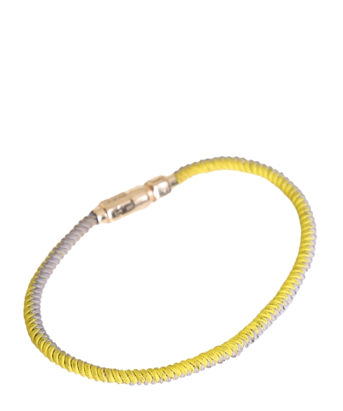 Cord bracelet with gold clasp