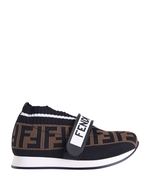 Woven design sneakers in brown