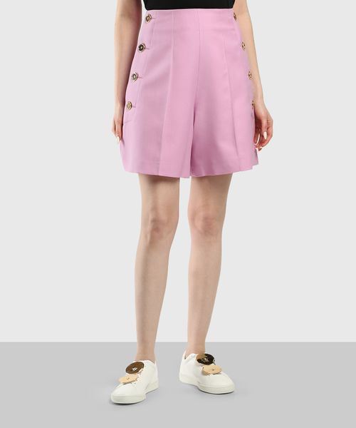 Pink side button shorts | Emporium