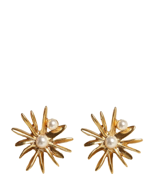 Pearls details earrings in gold-tone