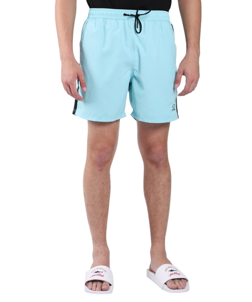 Light blue shorts with elastic waistline