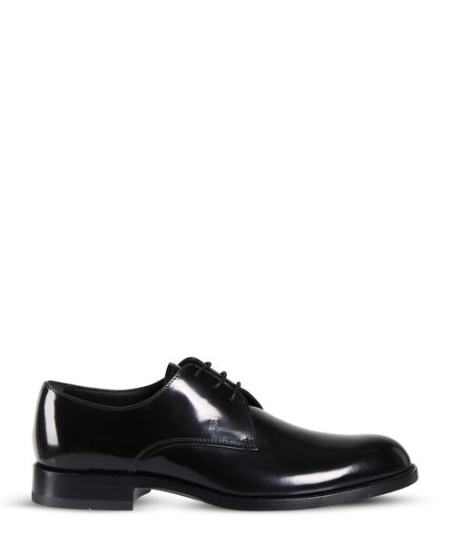 Classic black leather derby shoes