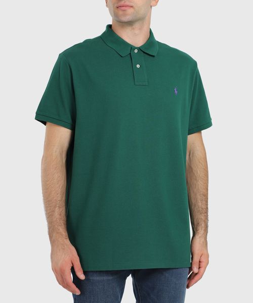 Green polo with two buttons