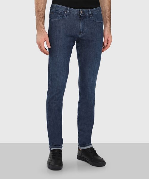 Blue straight fit jeans