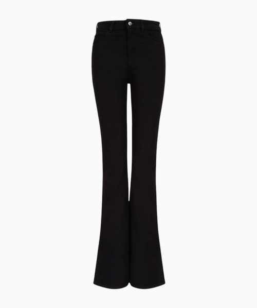 High-waist jeans in black