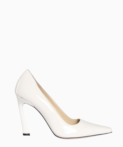 White "Brittany" patent leather pumps