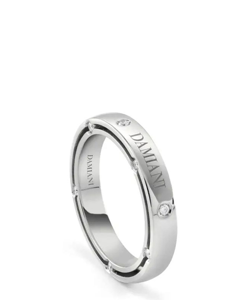 D.Side white gold and diamond wedding band, 2,50 mm