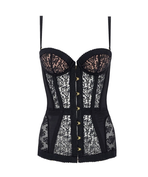 Lace corset in black