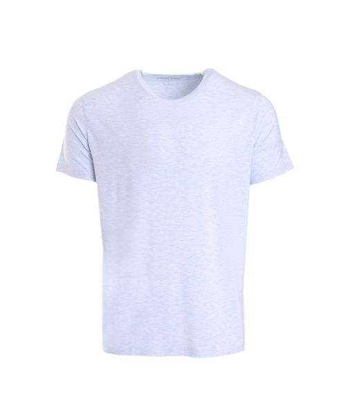 Mavi rəngli dairəvi yaxa dizaynlı t-shirt