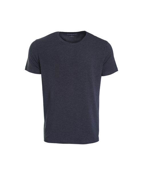 Tünd-boz rəngli dairəvi yaxa dizaynlı t-shirt