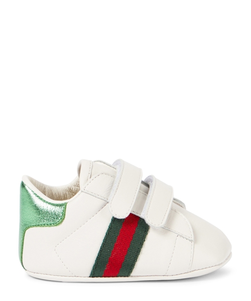 White shoes with velcro detail