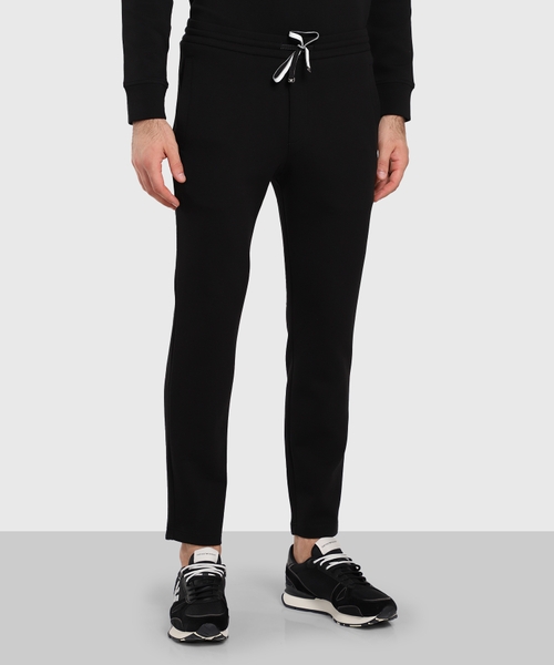 Black sport trousers with elastic waist