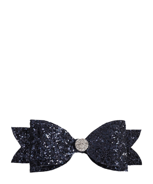 Бант для волос с блестками темно-синего цвета